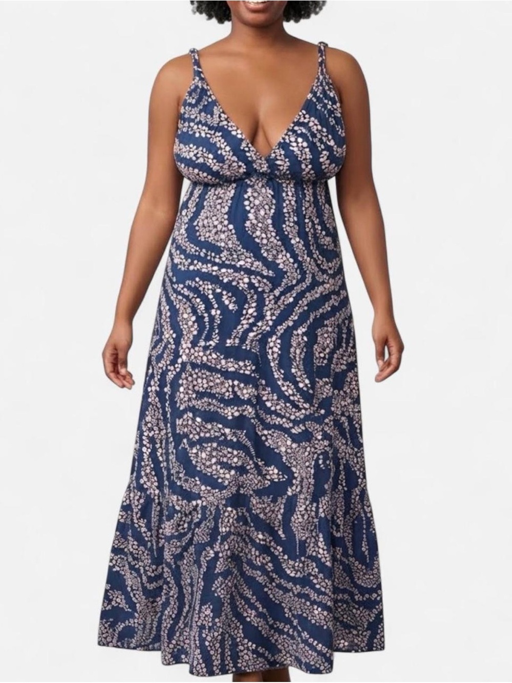 NWT XS Navy and Pink Maxi Floral Sundress